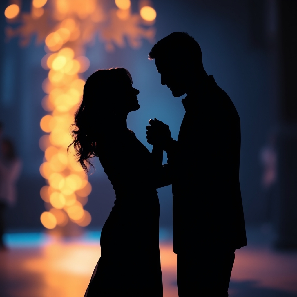 First dance mood art, deep blue and gold