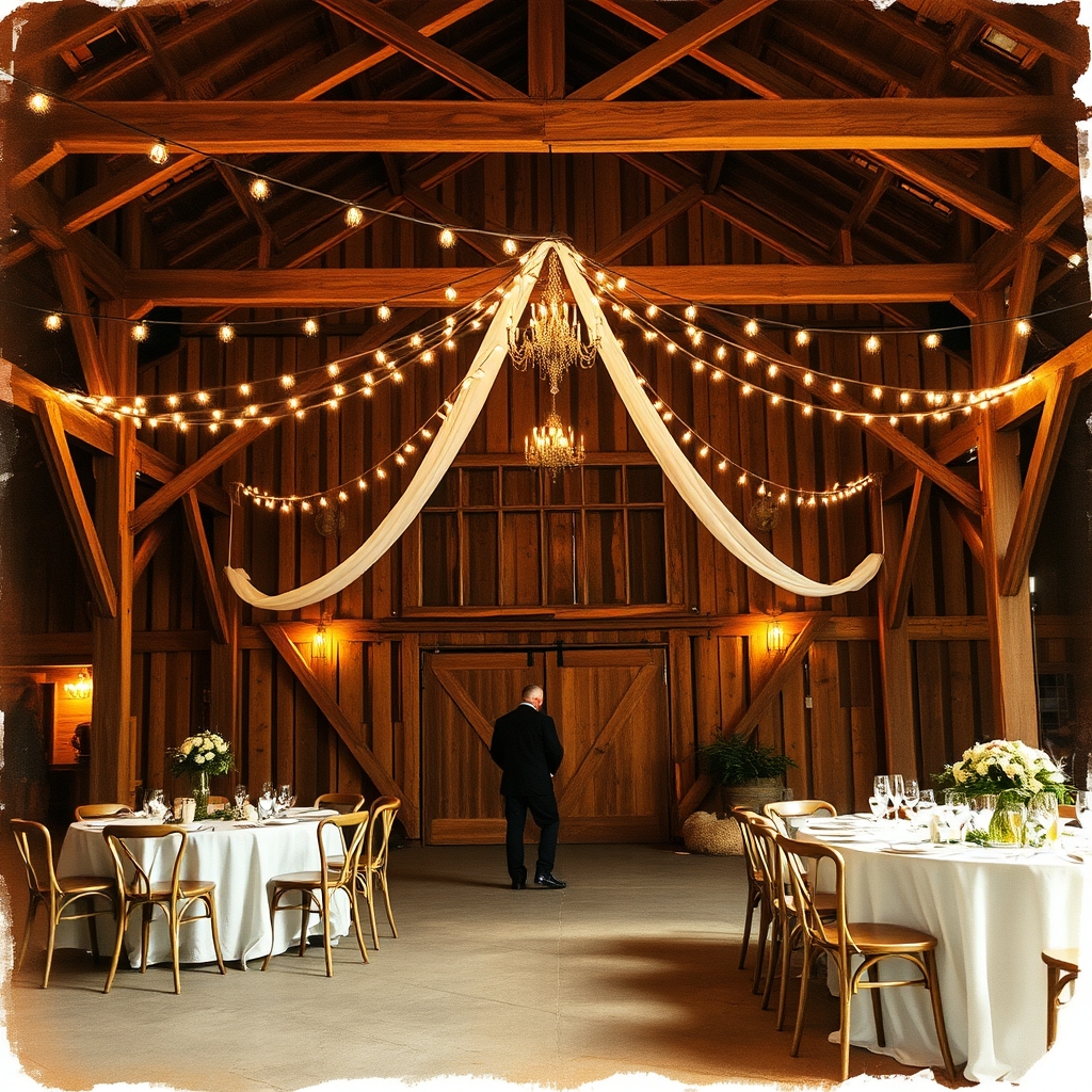 Cinematic mood image for a Saunders Farm wedding reception